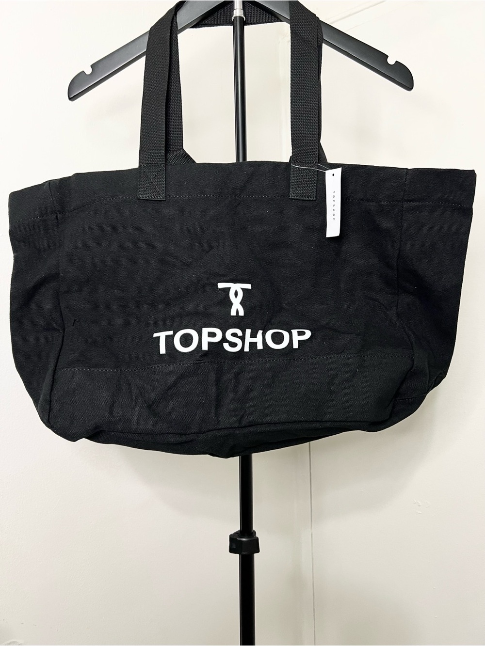 Topshop Black Canvas Logo Tote